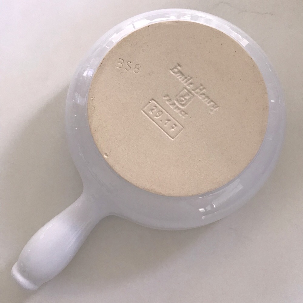 Vintage Emile Henry Ceramic Fondue Pot Caquelon - 7" France 29.17